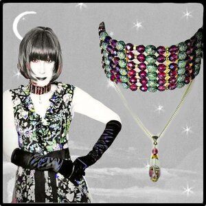 Dramatic Choker Amethyst Purple Glass - Violetcore Necklace
